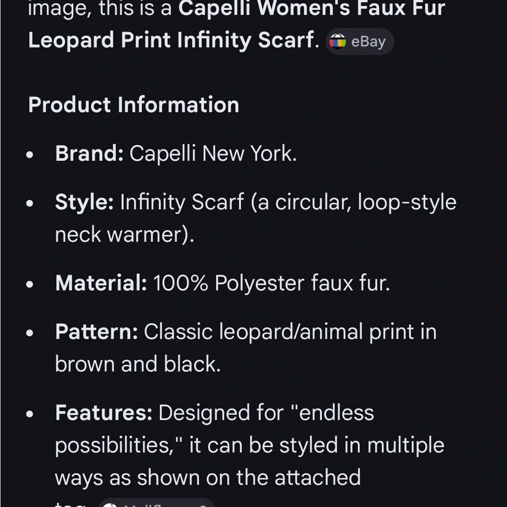 Minicci Leopard Print Faux Fur Infinity Scarf - Picture 4 of 4